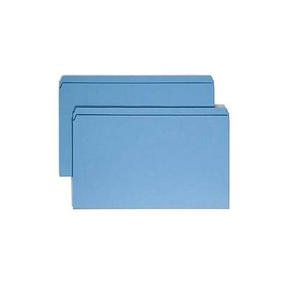 Smead - Reinforced File Folder, Straight Cut, Legal Size, 100/Box - Blue Smead - Reinforced File Folder, Straight Cut, Legal Size, 100/Box - Blue