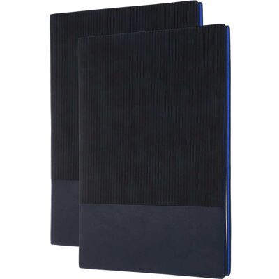 Unique Bargains - 2pcs Hardcover Leather Lined Journal, 100 Pages 8.3x5.7" A5 Lined Diary Notebook for Office Home Writing - Blue Unique Bargains - 2pcs Hardcover Leather Lined Journal, 100 Pages 8.3x5.7" A5 Lined Diary Notebook for Office Home Writing - Blue