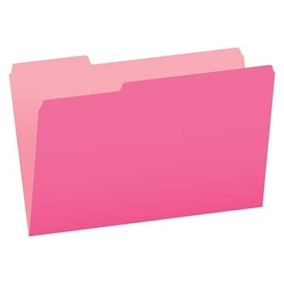 Pendaflex - Two-Tone Recycled File Folder, 1/3-Cut Tab, Legal Size, 100/Box - Pink Pendaflex - Two-Tone Recycled File Folder, 1/3-Cut Tab, Legal Size, 100/Box - Pink