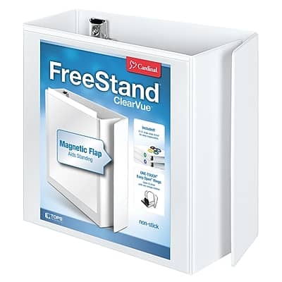 Cardinal - FreeStand EasyOpen 5" 3-Ring View Binders, D-Ring - White Cardinal - FreeStand EasyOpen 5" 3-Ring View Binders, D-Ring - White
