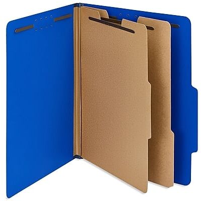 Staples - 100% Recycled Heavy Duty Classification Folder, 2-Dividers, 2" Expansion, Letter Size, 10/Box - Dark Blue Staples - 100% Recycled Heavy Duty Classification Folder, 2-Dividers, 2" Expansion, Letter Size, 10/Box - Dark Blue