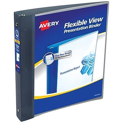 Avery - 1" 3-Ring Flexible Poly Binders - Gray Avery - 1" 3-Ring Flexible Poly Binders - Gray