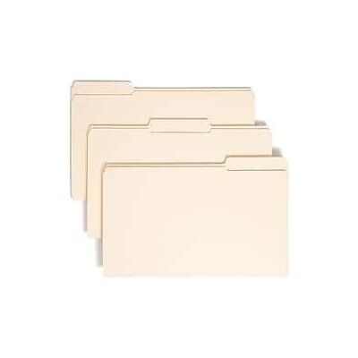 Smead - File Folder, 1/3-Cut Tab, Assorted, Legal Size, 100/Box - Manila Smead - File Folder, 1/3-Cut Tab, Assorted, Legal Size, 100/Box - Manila