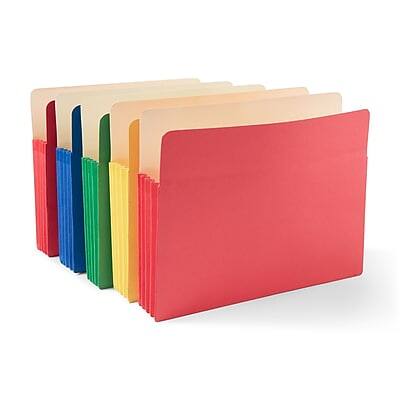 Staples - Reinforced File Pocket, Letter Size, 5/Pack - Assorted Colors Staples - Reinforced File Pocket, Letter Size, 5/Pack - Assorted Colors