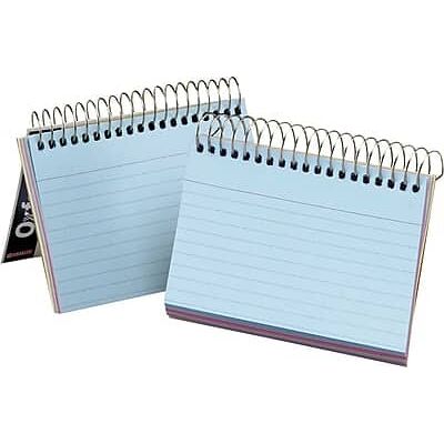 Oxford - Spiral 4" x 6" Index Cards, Ruled - Assorted Oxford - Spiral 4" x 6" Index Cards, Ruled - Assorted