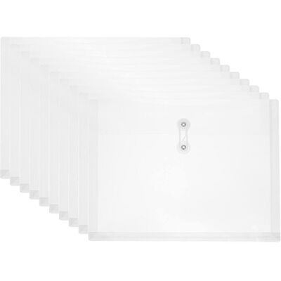 Unique Bargains - 10pcs Plastic Envelopes with Button String Tie Closure, A4 Size File Document Folders for Home Work Office Organization - Clear Unique Bargains - 10pcs Plastic Envelopes with Button String Tie Closure, A4 Size File Document Folders for Home Work Office Organization - Clear