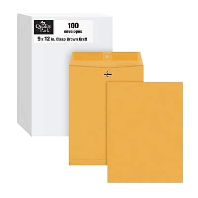 Quality Park - Clasp & Moistenable Glue Kraft Catalog Envelopes, 9" x 12", 100/Box - Brown Kraft Quality Park - Clasp & Moistenable Glue Kraft Catalog Envelopes, 9" x 12", 100/Box - Brown Kraft