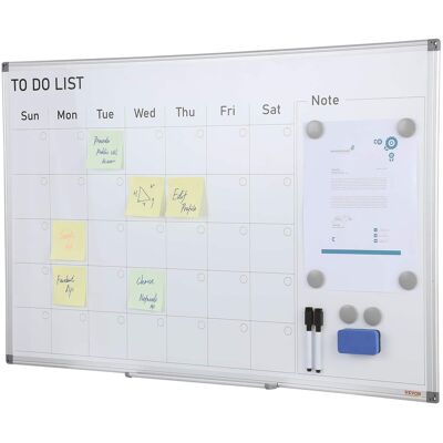 VEVOR - Calendar Whiteboard, 36 x 24 Inches Magnetic Dry Erase Calendar Board, Monthly Planner Whiteboard for Wall - White VEVOR - Calendar Whiteboard, 36 x 24 Inches Magnetic Dry Erase Calendar Board, Monthly Planner Whiteboard for Wall - White