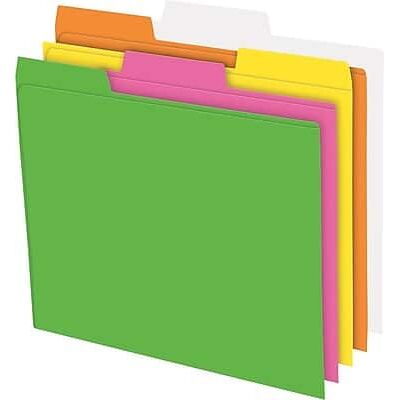 Pendaflex - Glow Recycled File Folder, 1/3-Cut Tab, Letter Size, 24/Box - Assorted Colors Pendaflex - Glow Recycled File Folder, 1/3-Cut Tab, Letter Size, 24/Box - Assorted Colors