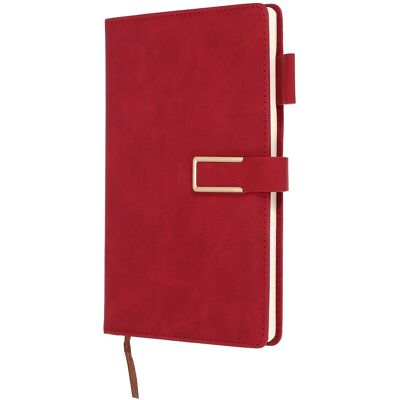 Unique Bargains - Lined Journal Notebook 8.3x5.7", A5 100 Pages 80GSM Soft PU Leather Daily Journal with Magnetic Closure - Red Unique Bargains - Lined Journal Notebook 8.3x5.7", A5 100 Pages 80GSM Soft PU Leather Daily Journal with Magnetic Closure - Red