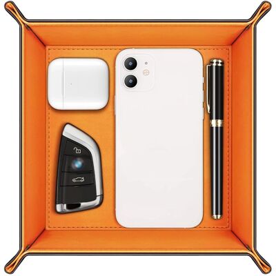 Kitcheniva - Vanity Tray Bedside Caddy Holder Desktop Storage Organizer - Orange Kitcheniva - Vanity Tray Bedside Caddy Holder Desktop Storage Organizer - Orange