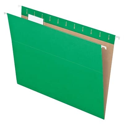 Pendaflex - Recycled Hanging File Folders, 1/5 Tab, Letter Size, 25/Box - Bright Green Pendaflex - Recycled Hanging File Folders, 1/5 Tab, Letter Size, 25/Box - Bright Green