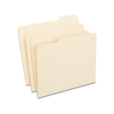 Staples - 100% Recycled File Folders, 1/3-Cut Tab, Letter Size, 100/Box - Manila Staples - 100% Recycled File Folders, 1/3-Cut Tab, Letter Size, 100/Box - Manila