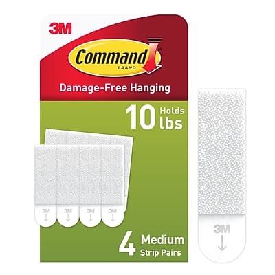 Command - Medium Hanging Strips, 10 lb., 4/Pack - White Command - Medium Hanging Strips, 10 lb., 4/Pack - White