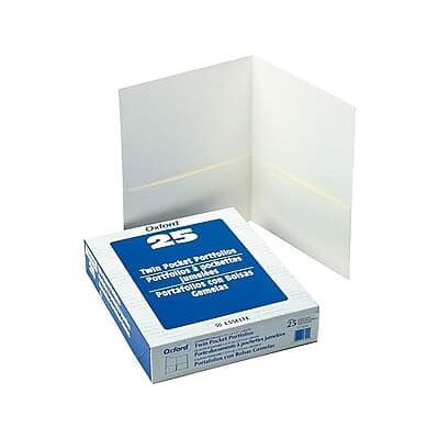 Oxford - Twin Portfolio Folders, 25/Box - White Oxford - Twin Portfolio Folders, 25/Box - White