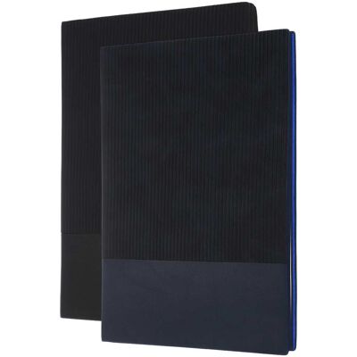 Unique Bargains - 2pcs Hardcover Leather Lined Journal, 100 Pages 8.3x5.7" A5 Lined Diary Notebook for Office Home Writing - Black/Blue Unique Bargains - 2pcs Hardcover Leather Lined Journal, 100 Pages 8.3x5.7" A5 Lined Diary Notebook for Office Home Writing - Black/Blue