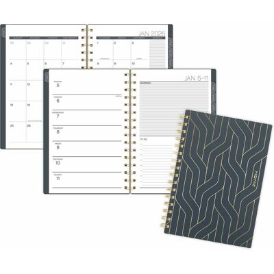 AT-A-GLANCE - 2026 Planner 5 1/2" x 8 1/2" Sheet Size Twin Wire Black Gold Poly Cover Pocket Note Page Sticker Sheet AT-A-GLANCE - 2026 Planner 5 1/2" x 8 1/2" Sheet Size Twin Wire Black Gold Poly Cover Pocket Note Page Sticker Sheet
