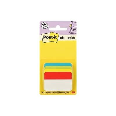 Post-it - Tabs, 2" Wide Colors, 24 Tabs/Pack - Assorted Post-it - Tabs, 2" Wide Colors, 24 Tabs/Pack - Assorted