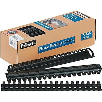 Fellowes - 1/2" Plastic Binding Spine Comb, 340 Sheet Capacity - Black Fellowes - 1/2" Plastic Binding Spine Comb, 340 Sheet Capacity - Black