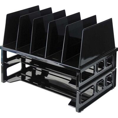 Officemate - Sorter with Letter Trays 5 Compartment s Desktop Stackable 1 / Pack - Black Officemate - Sorter with Letter Trays 5 Compartment s Desktop Stackable 1 / Pack - Black