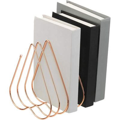Unique Bargains - Folder Organizer Stand, 7 Slot Retractable Book Ends Metal Heart Shaped File Rack Magazine Letter Paper Home - Rose Gold Unique Bargains - Folder Organizer Stand, 7 Slot Retractable Book Ends Metal Heart Shaped File Rack Magazine Letter Paper Home - Rose Gold