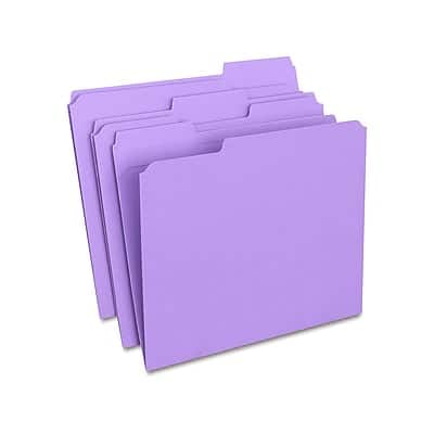 Staples - Reinforced File Folders, 1/3-Cut Tab, Letter Size, 100/Box - Purple Staples - Reinforced File Folders, 1/3-Cut Tab, Letter Size, 100/Box - Purple