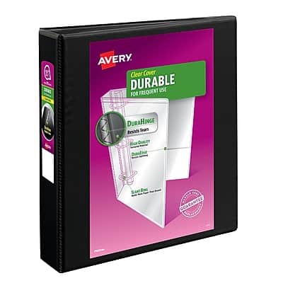 Avery - Durable 1 1/2" 3-Ring View Binders, EZD Ring - Black Avery - Durable 1 1/2" 3-Ring View Binders, EZD Ring - Black
