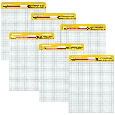 Post-it - Super Sticky Wall Easel Pad, 25" x 30", Grid Lined, 30 Sheets/Pad, 6 Pads/Pack - White Post-it - Super Sticky Wall Easel Pad, 25" x 30", Grid Lined, 30 Sheets/Pad, 6 Pads/Pack - White