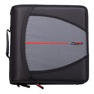 Case It - Mighty Zip Tab 3" 3-Ring Zipper Binders - Black Case It - Mighty Zip Tab 3" 3-Ring Zipper Binders - Black