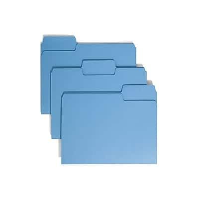 Smead - SuperTab File Folder, Oversized 1/3-Cut Tab, Letter Size, 100/Box - Blue Smead - SuperTab File Folder, Oversized 1/3-Cut Tab, Letter Size, 100/Box - Blue