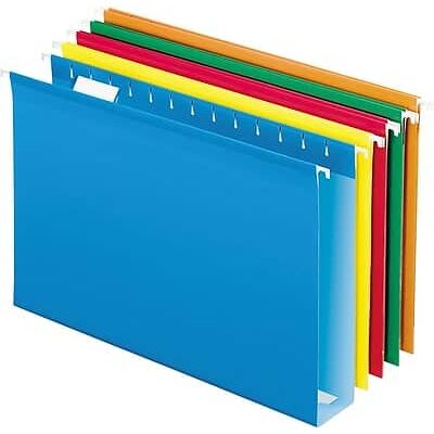 Pendaflex - Reinforced Recycled Hanging File Folder, 2" Expansion, 5-Tab Tab, Legal Size, 25/Box - Assorted Colors Pendaflex - Reinforced Recycled Hanging File Folder, 2" Expansion, 5-Tab Tab, Legal Size, 25/Box - Assorted Colors