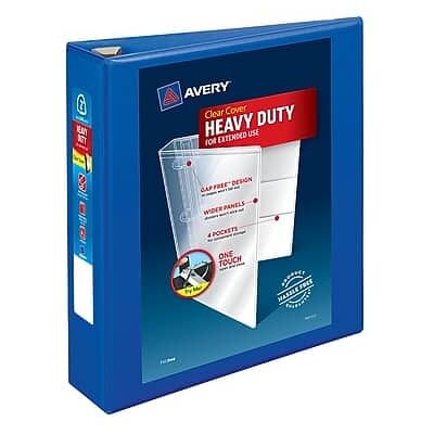 Avery - Heavy-Duty View Binder with 2" One Touch EZD Rings, 540 Sheet Capacity - Pacific Blue Avery - Heavy-Duty View Binder with 2" One Touch EZD Rings, 540 Sheet Capacity - Pacific Blue