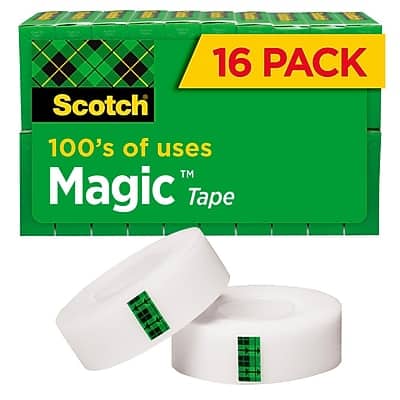 Scotch - Magic Tape Refill, 0.75" x 27.77 yds., 1" Core, 16 Rolls/Pack - Invisible Clear Scotch - Magic Tape Refill, 0.75" x 27.77 yds., 1" Core, 16 Rolls/Pack - Invisible Clear