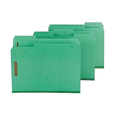 Smead - Pressboard Classification Folders, 1/3-Cut Tab, Letter Size, 25/Box - Green Smead - Pressboard Classification Folders, 1/3-Cut Tab, Letter Size, 25/Box - Green