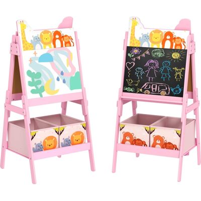Qaba - Easel for Kids w/ Whiteboard, Chalkboard Qaba - Easel for Kids w/ Whiteboard, Chalkboard