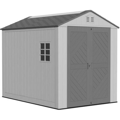 Yardgrace - Outdoor Resin Storage Shed, Weatherproof Durable Tool Shed, Lockable with Floor and Window - 6x9 ft.50 sq Yardgrace - Outdoor Resin Storage Shed, Weatherproof Durable Tool Shed, Lockable with Floor and Window - 6x9 ft.50 sq