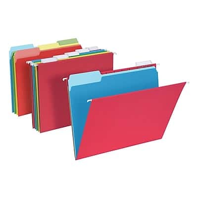 Pendaflex - Hanging File Folder 25 Folders and 50 File Folders, 1/3-Cut Tab, Assorted, Letter Size, 75/Box - Multicolor Pendaflex - Hanging File Folder 25 Folders and 50 File Folders, 1/3-Cut Tab, Assorted, Letter Size, 75/Box - Multicolor