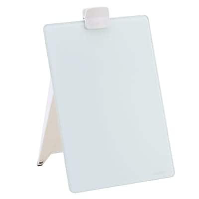 Quartet - Glass Dry-Erase Desktop Easel Surface, Frameless, 9"W x 11"H - White Quartet - Glass Dry-Erase Desktop Easel Surface, Frameless, 9"W x 11"H - White