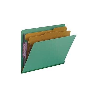 Smead - SafeSHIELD 50% Recycled Heavy Duty Pressboard Classification Folder, 2-Dividers, 2" Expansion, Letter Size,10/Box - Green Smead - SafeSHIELD 50% Recycled Heavy Duty Pressboard Classification Folder, 2-Dividers, 2" Expansion, Letter Size,10/Box - Green