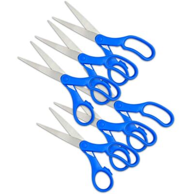 The Pencil Grip - Scissors 8", Blue Handle, Pack of 6 The Pencil Grip - Scissors 8", Blue Handle, Pack of 6