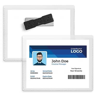 Staples - Magnetic Name Badge Holder Kit, 3" x 4", Vinyl, 20/Pack - Clear Staples - Magnetic Name Badge Holder Kit, 3" x 4", Vinyl, 20/Pack - Clear