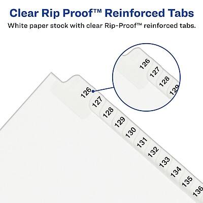 Avery - Standard Collated Style Legal Numeric 76 - 100 Tab Paper Dividers, 25 Tabs - White Avery - Standard Collated Style Legal Numeric 76 - 100 Tab Paper Dividers, 25 Tabs - White