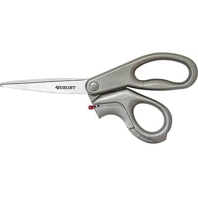 Westcott - E-Z Open 8" Stainless Steel Multi-Purpose Scissors, Pointed Tip - Gray Westcott - E-Z Open 8" Stainless Steel Multi-Purpose Scissors, Pointed Tip - Gray