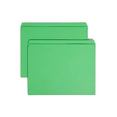 Smead - Heavy Duty Reinforced File Folder, Straight Cut, Letter Size, 100/Box - Green Smead - Heavy Duty Reinforced File Folder, Straight Cut, Letter Size, 100/Box - Green