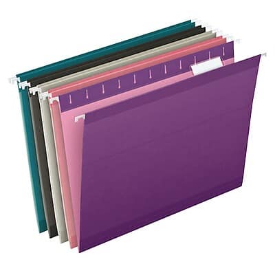 Pendaflex - Reinforced Hanging File Folders, 1/5 Tab, Letter Size, Assorted Jeweltone Colors, 25/Box - Assorted Colors Pendaflex - Reinforced Hanging File Folders, 1/5 Tab, Letter Size, Assorted Jeweltone Colors, 25/Box - Assorted Colors