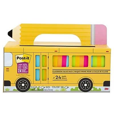 Post-it - Super Sticky Notes, Bus Cabinet Pack Colors, 70 Sheets/Pad, 24 Pads/Pack - Assorted Post-it - Super Sticky Notes, Bus Cabinet Pack Colors, 70 Sheets/Pad, 24 Pads/Pack - Assorted