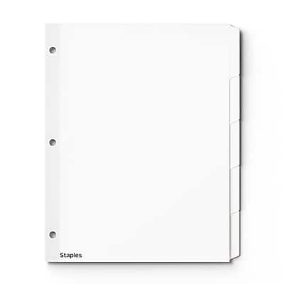 Staples - Write & Erase Paper Dividers, 5-Tabs, 36 Sets (ST63044) - White Staples - Write & Erase Paper Dividers, 5-Tabs, 36 Sets (ST63044) - White