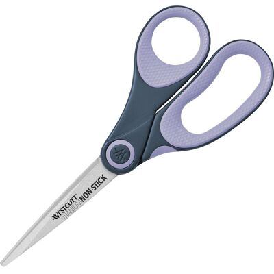 Westcott - 8" Non Stick Straight Scissors Straight Titanium Pointed Tip 1 Each - Purple Westcott - 8" Non Stick Straight Scissors Straight Titanium Pointed Tip 1 Each - Purple