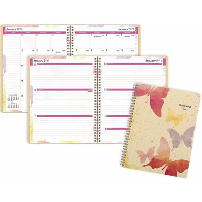 AT-A-GLANCE - January 2026 to December 2026 8 1/2 x 11 Wire Bound Beige Watercolor Planner AT-A-GLANCE - January 2026 to December 2026 8 1/2 x 11 Wire Bound Beige Watercolor Planner
