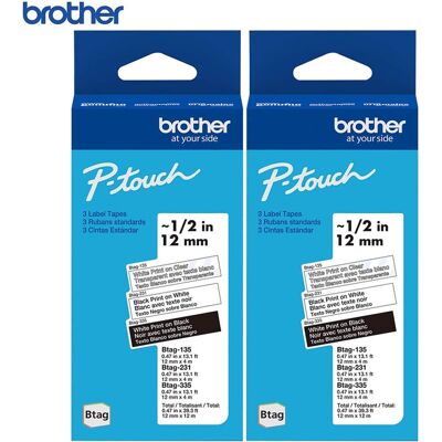 Brother - P-touch Btag Label Tape 2 Pack Bundle Brother - P-touch Btag Label Tape 2 Pack Bundle
